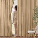 MIULEE Brown Privacy Sheer Curtains That Let Light in 96 Inches Long Non-See-Through Semi Sheer Curtain Light Filtering Window Curtains Drapes for Living Room Bedroom 2 Panels Set 52 X 96