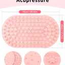 Acupressure Foot Massage Mat - Portable Foldable Foot Massager Mat for Bathroom, Yoga, Outdoor Games, Office Standing Desk Pad, Relieve Foot Pain, Anti-Slip, 30 x 18 inch (Pink)