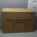 Heated Cat House for Outside, Waterproof Awning & Escape Door Heated Cat Houses for Indoor/Outdoor Cats in Winter, Elevated & Insulated Outdoor Cat Shelter for Feral Cat(Green, 25.2"x16.5"x13")