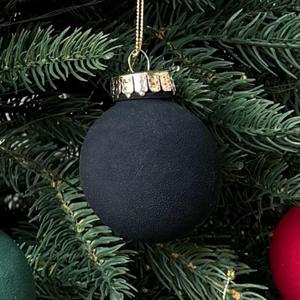Emopeak Christmas Balls for Xmas Tree,Water-Based Paint Shatterproof Yule Decorative Balls Ornaments Xmas Decor for Indoor Chrimbo Party Black