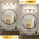 Matte Black Bathroom Vanity Light, Farmhouse Bathroom Light Fixtures Over Mirror, 3 Light Vanity Lighting Fixtures, Flower Glass Shade Wall Sconce Lighting