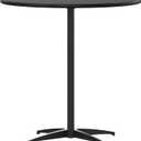 Flash Furniture Lars Black 30'' Round Wood Cocktail Table with 30'' and 42'' Columns