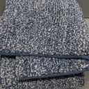 Yimobra Bathroom Rugs Mat, Extra Soft Comfortable Bath Rugs, Non-Slip, Water Absorbent and Thick Bathroom Floor Mats, Machine Washine, Shaggy Rugs for Shower Bathtubs, 36" x 24", Denim Blue&White