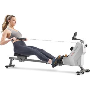 Sunny Health & Fitness Magnetic Rowing Machine for Home Exercise, Quiet & Smooth Rower with Compact Storage and Optional Free SunnyFit App Connectivity