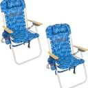 Tommy Bahama Hi-Boy 17" Seat Height 4-Position Lace-Up Suspension Folding Beach Backpack Chair