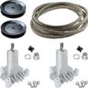42 Inch Mower Parts 130794 Spindles Deck Rebuild Kit Fits for LT1000 LT2000 YTH1842 DYT4000 AYP Craftsman Poulan Husqvarna with 2 Pulleys 173436, 95" Deck Belt 144959