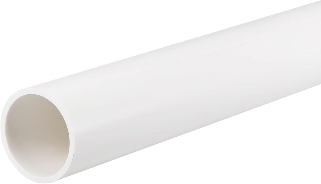 TOP-VIGOR 57mm(2.24") ID 63mm(2.48") OD PVC Rigid Round Pipe, 0.35M(1.15ft) Length Plastic Tube, High Impact for DIY Water Pipe, Aquarium, Fish Tank, Crafts, Cable Sleeve, White