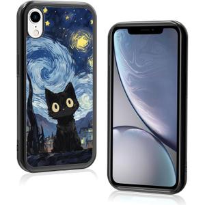 Onemiliayears Cute Starnight Cat Phone Case, Van Gogh Cute Cat Pattern iPhone Xs Max Case, Non-Slip Design and Shock Absorption, Phone Case for Teen Girls, Boys, Women and Men(iPhone - Xs Max)