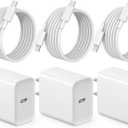 iPhone 17 16 15 Charger Fast Charging 3+3Pack Type C Charger USB C Chargers Block with 6FT Cable for iPhone Air/17/17 Plus/17 Pro/17 Pro Max/16/16 Plus/16 Pro/16 Pro Max/15/15 Pro Max/iPad Pro (White)
