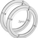 2 PCS 8 Inchs Lazy Susan Aluminum Bearing Lazy Susan Rotating Turntable Bearing Swivel Plate Hardware, Metal Rotating Turntable Bearings Swivel Plate Hardware for Dining-Table