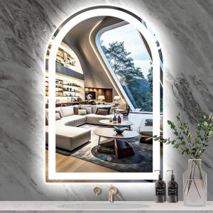 THEKLA 24 x 36 Inch Arched LED Bathroom Mirror with Light Arch LED Mirror for Bathroom Wall Mounted 36in Arched Lighted Mirror AntiFog Dimmable 3 Color Bathroom Smart LED Light up Vanity Arched Mirror
