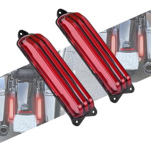 LED Tail Lights for Rear Fender Fascia Compatible with Touring Road King FLHR, Road Glide FLTRX, Street Glide FLHX, Ultra Limited FLHTK, Electra Glide Standard 2014-2025 (Red Lens)
