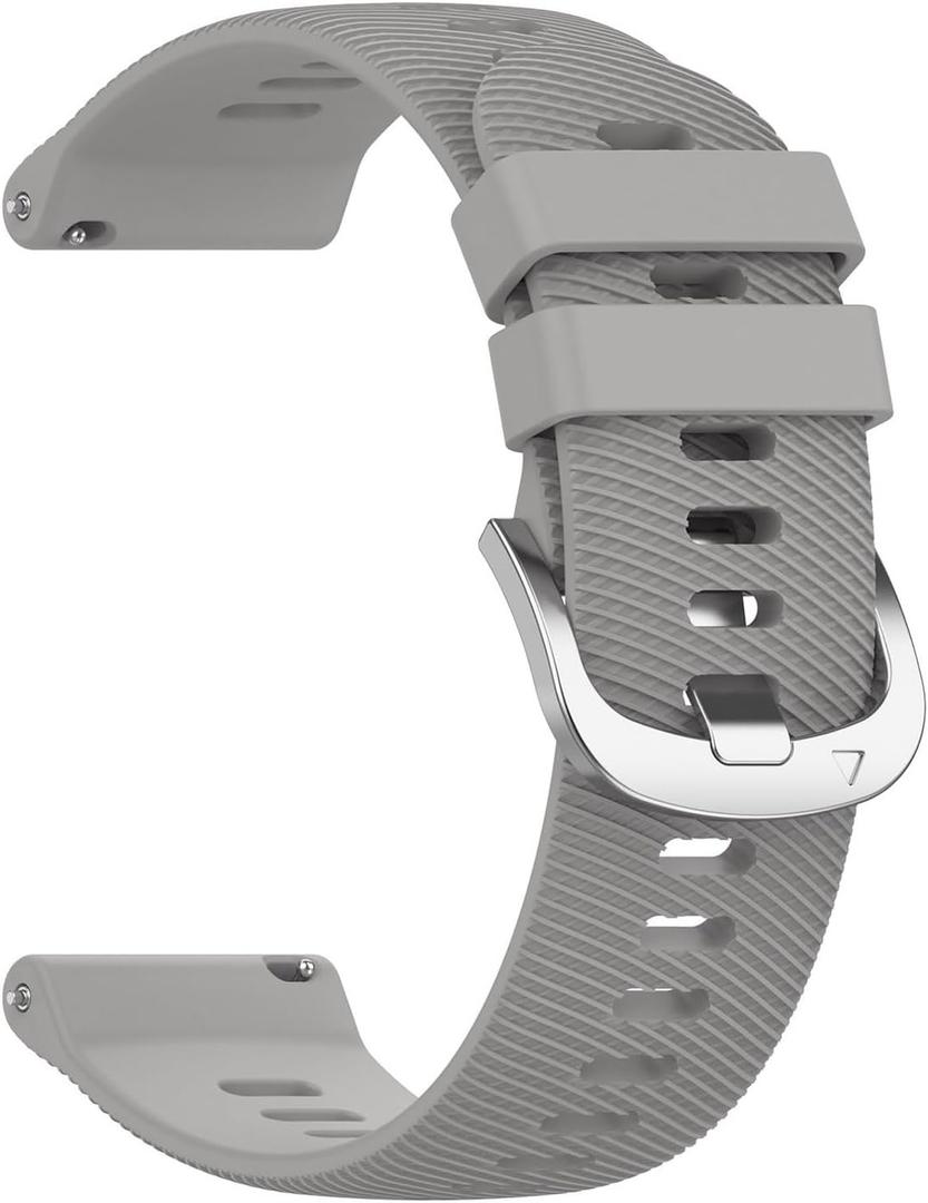 6 x Compatible with Garmin Forerunner 265 / Forerunner 255 / Venu 2 / Vivoactive 4 Watch Bands 22mm Silicone Replacement Strap Wrist Band for Men Women (Grey)