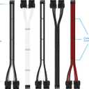 EZDIY-FAB RTX 3000 Series 12 Pin to Dual 8 Pin PCIe Sleeved Extension Cable 300 MM- Connector for NVIDIA Ampere GEFORCE RTX 3060ti 3070 3080 FE Funder Edition- White
