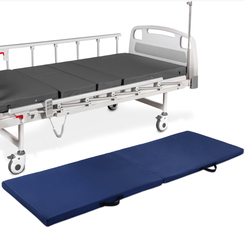 MABOZOO Fall Mats for Elderly, 70"*24"*2" Waterproof Bi-Fold Floor Mat Beveled Bedside Floor Mat Reduce Risk for Elderly & Hospital Patients