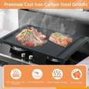 Upgraded WB31X24738 Griddle Replacement for GE Gas Stove, WB31X24998 Cast Iron Center Pan for Gas Range Parts Stove Top Pan Griddle Cooktop, 19.5" x 9.5"