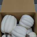 DearHouse 7Pcs Thanksgiving Artificial White Pumpkin Home Decoration Sets, Artificial Vegetables Pumpkin for Fall Halloween Home Decor