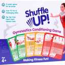 Shuffle Up Gymnastics Card Games - 70+ Fun & Active Skills Cards for Kids, Fitness Cards Develop Fundamentals, Stamina & Strength, Easy to Play for Kids | Multiple Skills Level Cards Include 1 Dice