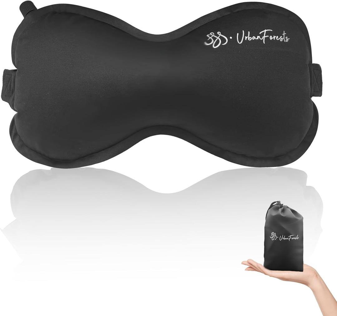 Inflatable Lumbar Pillow for Travel, Lumbar Support Self-Inflating for Car, Neck Pillow Inflatable Lumbar Support Travel Lumbar Pillow for car (Black)