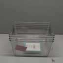 KJIXYUNG Clear Plastic Storage Bins, 4-Pack Stackable Pantry Organizers and Storage Containers for Kitchen, Fridge, Cabinet and Closet Organization - Home Essentials (L (11.5"L x 7.5"W x 6"H))