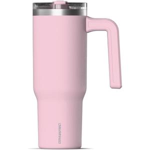 Hydrapeak Voyager 32 oz Tumbler with Handle and Straw Lid | Reusable Stainless Steel Water Bottle Travel Mug Cupholder Friendly | Insulated Cup (Baby Pink)