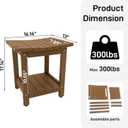 HDPS Shower Bench, Inside Shower Chair for Shaving Legs, Waterproof 2-Tier Bath Spa Shower Stool for Adults Sitting, Weather -Resistant No-Slip Indoor Outdoor Shower Seat, Teak