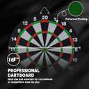 Dartboard with Stand, 34"-74" Adjustable Height Dartboard Stand for Adults, 18" Dart Board, Sturdy Tripod, Portable Design with 6 Darts for Travel, Home, Bars, or Outdoor Games