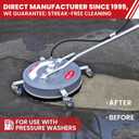 WOJET 18 Pressure Washer Surface Cleaner with 4 Wheels & Dual Handles, 4500PSI Surface Cleaner Attachment for Pressure Washer for Concrete Driveway Sidewalk Deck Patio Cleaning, 3/8'' Quick Connect