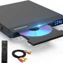 All Region Free Compact DVD Player for TV, Microphone Jack, AV Output & USB Input, PAL/NTSC Auto-Switch System, AV Connect with RCA Cable and Remote Control