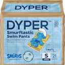 DYPER Smurftastic Baby Swim Diapers (21 Count), Hypoallergenic Plant-Based Disposable Swim Diapers | Eco-Friendly & Absorbent Swimming Diapers for Babies, Size S