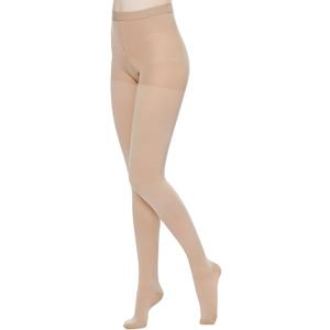 Compression Tights 20-30 mmHg for Women | Closed-Toe Compression Pantyhose Graduated Support Hose for Varicose Veins (X-Large, Beige)