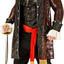 KalcyKizz Men's Deluxe Pirate Costume, Black/Orange, Large 