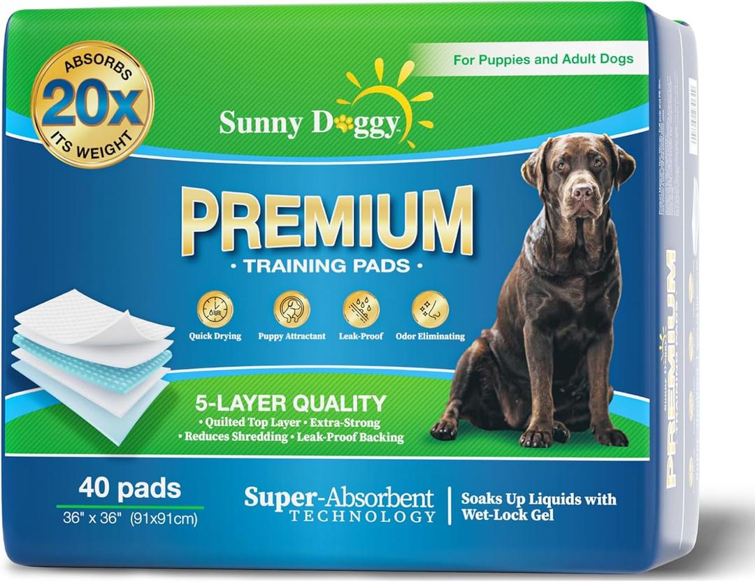 Pee Pads for Dogs Extra Large 36x 36, 40 Count Puppy Pads Pet Training Pads Disposable Upgraded Odor Control, Potty Pads Absorbent and Leak-Proof Dog Housebreaking & Puppy Supplies