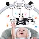 SAMMAS Car Seat Toys, Infant Baby Spiral Activity Hanging Toys Stroller Toys for Car Seat Stroller Bar Crib Bassinet Mobile with BB Squeaker and Rattles (Bee), Medium, Small