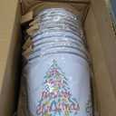 Sliner 24 Pcs 6.2" x 5.8" Large Christmas Metal Buckets Bulk Xmas Galvanized Metal Buckets with Handle Christmas Decorative Gift Bucket for Cookies Candy Snack Christmas Party Favors