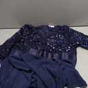 Talisea Plus Size Formal Dresses - V Neck 3/4 Sleeves Sequin Evening Gowns Prom Gala Wedding Guest Chiffon Long Maxi Dress