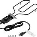 Upgrade 1650W Electric Smoker Heating Element with Adjustable Thermostat Controller, Universal Replacement Parts for Smoke Hollow, Charbroil, Dyna-Glo, Masterbuilt, Cuisinart etc Electric Smoker Grill