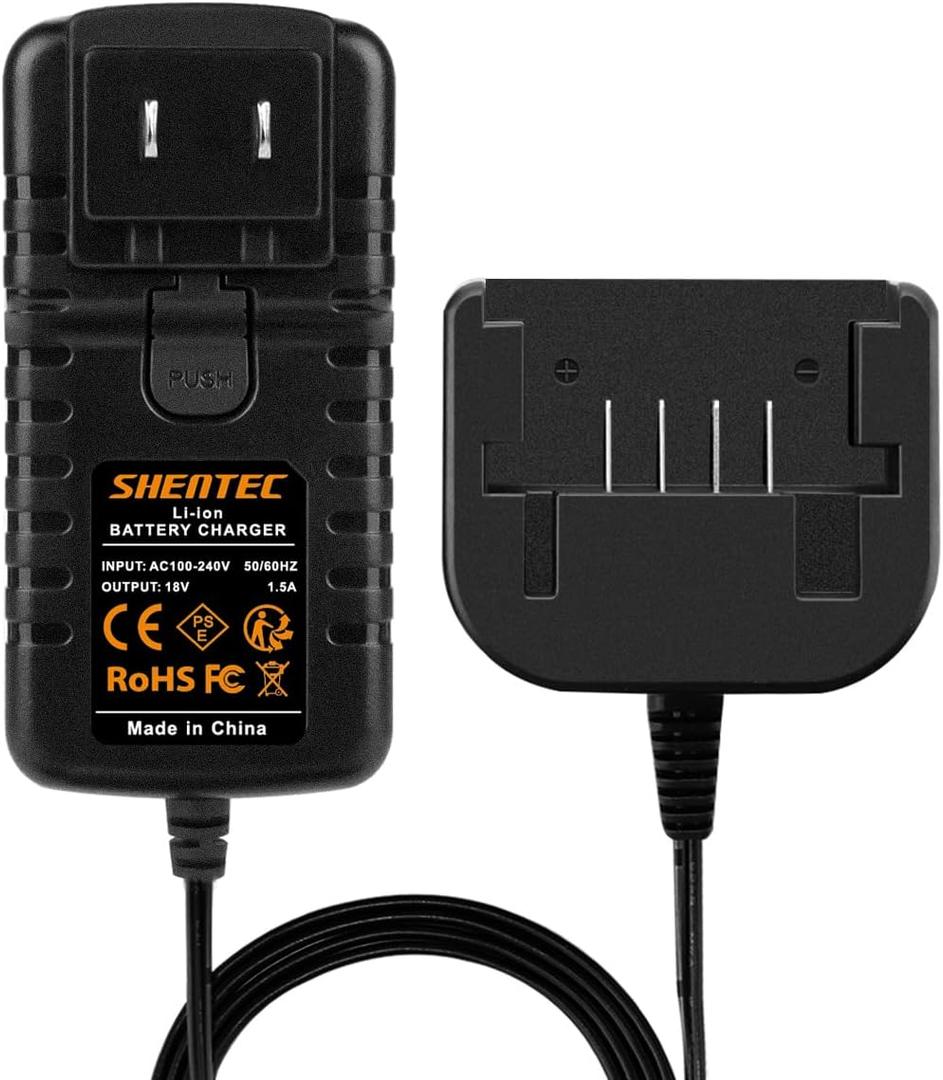 Shentec 20V Li-ion Charger PCC692L PCC691L Compatible with Porter Cable PCC685L PCC680L PCC681L PCC682L PCC699L,Also Compatible with 20V Black & Decker LBXR20 LB20 LBX20 Lithium Battery.