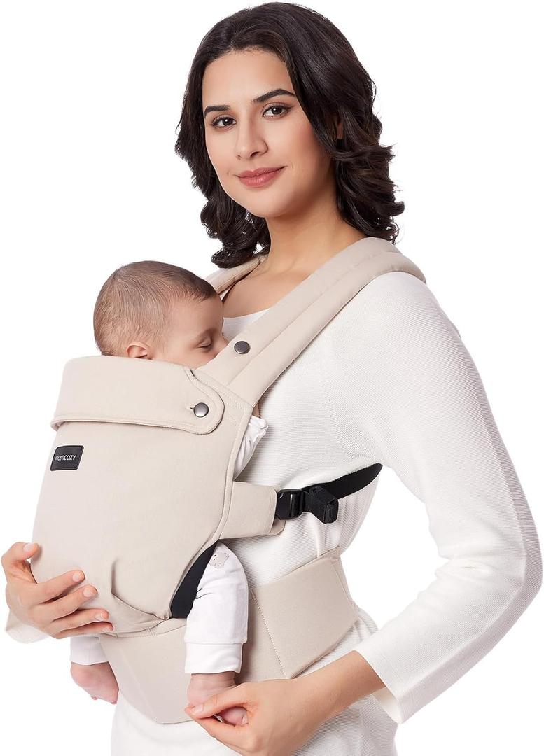 Momcozy Baby Carrier with Hip Seat, 2-in-1 Forward-Facing Carry for Long Walks, Detachable Hands-Free Infant Carrier up to 44lbs, All Seasons Toddler Carrier Fits Waist Sizes up to 45 Inches