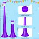 6 Pieces Stadium Horn, 21 Inch Collapsible Vuvuzela Trumpet for Sporting Events Football Carnival Party Supplies, Purple