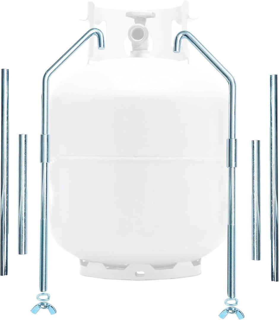 RV Propane Tank Mounting Rack for Camper and Travel Trailers for 40lb,30lb and 20ld Tanks with Different Connecting Pipes.(RVPNR103F)
