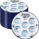 Newtay 24 Pcs Passover Seder Plate Plastic 10" Disposable Plates Passover Decorations for Kids Adults Communal Seders Foods Pesach Kitchen Accessories Table Decorations(Floral Design)
