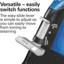 Hamilton Beach 2-in-1 Steam Iron for Clothes and Garment Steamer with 5 Temperature Settings, Nonstick Soleplate, 1200 Watts, 8 Cord, Black & Blue (14525F)