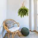 Nearly Natural Giant Boston Fern 36 in Wide Artificial Hanging Plant with Basket - Faux Greenery for Indoor Home Office Bedroom Decor, Realistic Leaves