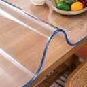 Clear Table Cover Protector 40 x 72 Inch, 2mm Thick Table Protector for Dining Room Table, Clear Plastic Table Cover, Pad Mat for Kitchen, Writing Desk Pad for Desktop