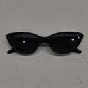 Retro Vintage Narrow Cat Eye Sunglasses for Women 90s Small Chic Style Trendy Sunnies UV400 Protection FZN7514 (Glossy Black / Grey)