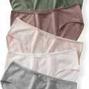 Cotton Underwear for Women Stretch Bikini Hipster Panties Breathable Low Rise V-Wasited Moisture Wicking Briefs 6 Pack (Large)