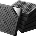 Exercise Equipment Mat 5.11x5.11x0.55in 6pcs, Heavy Duty Thick Steel Embedded Rubber Mat, Anti Slip/Noise Reduction/Vibration Resistance, Treadmills Equipment Pads, Used for Carpets, Wooden Floors