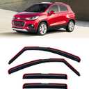 in-Channel Rain Guards for Chevy Trax 2014-2022 & 2013-2022 Buick Encore, Window Visor Shields Vent Deflector Shade Wind Dark Smoke 2015 2016 2017 2018 2019 2020 2021, Tape-On Inside-Mount, 4PCS