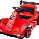 Electric Go Kart for Kids, 7AH Battery Powered Ride on Race Car w/Remote Control, Safety Belt, Slow Start, LED Headlights, Music, Electric Ride on Toy for Toddlers Kids